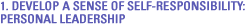 1. Develop a sense of self-responsibility: Personal Leadership